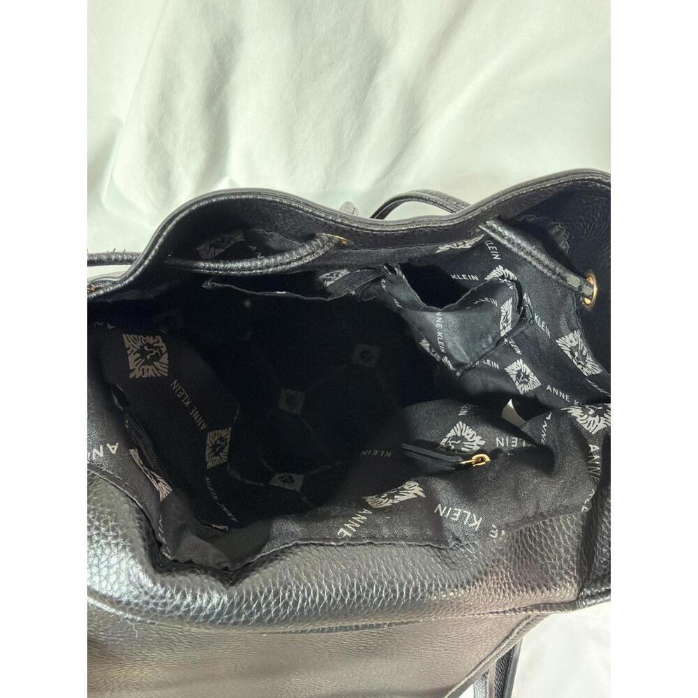 ANNE KLEIN Faux Leather Backpack Daypack Shoulder Bag Handbag Expandable Black - Picture 5 of 6